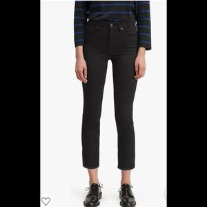 Levi’s Woman’s 724 High Rise Straight Crop Jeans, soft black NWT